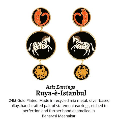 Marigold Enamel Dangling Elegant Leaf Earring