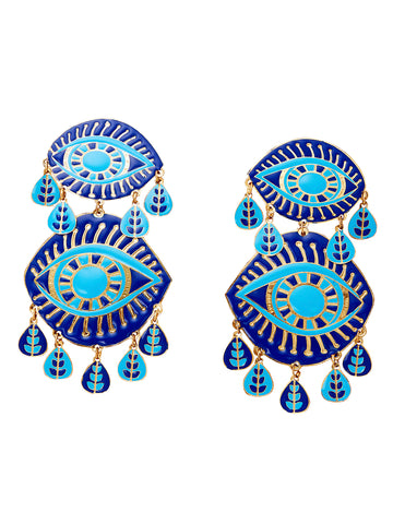 Marigold Enamel Dangling Elegant Leaf Earring