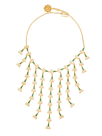 Marigold Enamel Dangling Elegant Leaf Earring