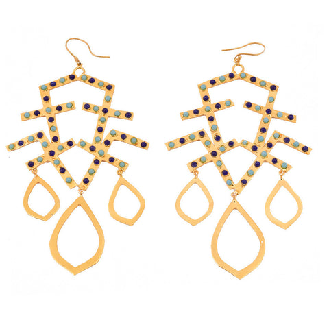 Mathematics Converted Number Three Extended Chain Earrings