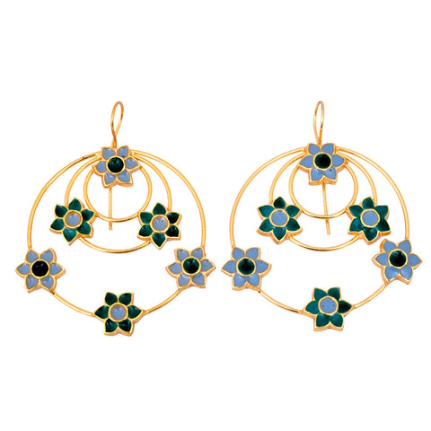 Phiroza Enamel Spiral Firangi Paani Earring