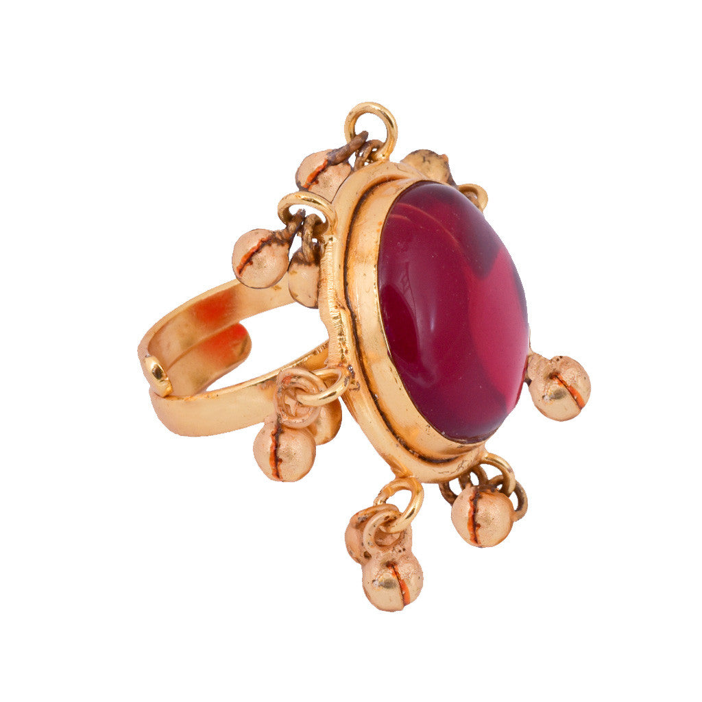 Red Ghungroo Ring