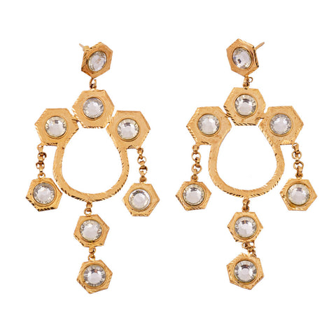 Marigold Enamel Stone Drop Earrings