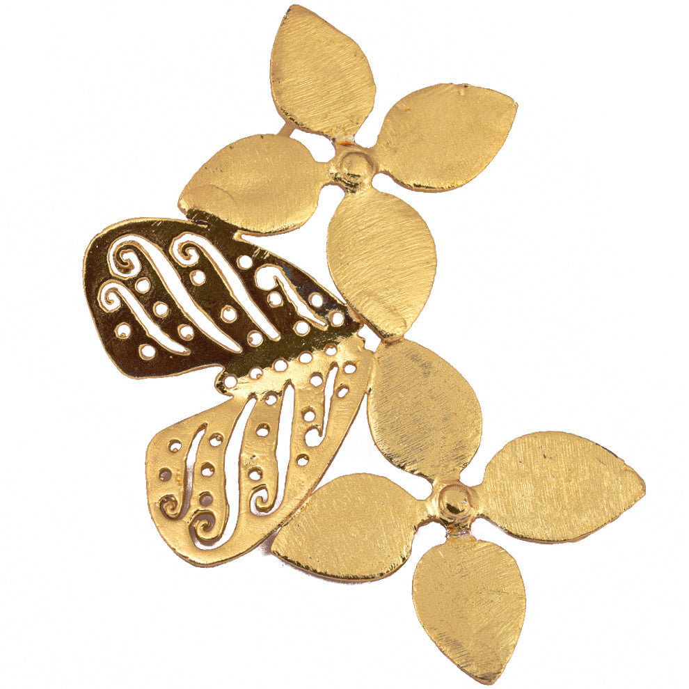 Shakuntala Flower Butterfly Earring- Vertical