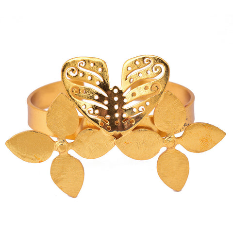 Gold Meena Flower Bangles