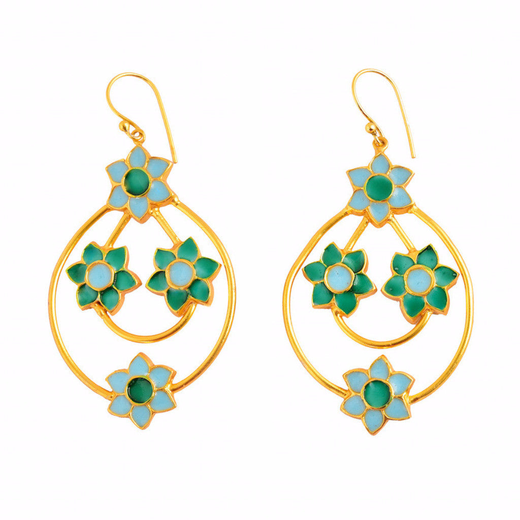 Phiroza Enamel Firangi Paani Earrings