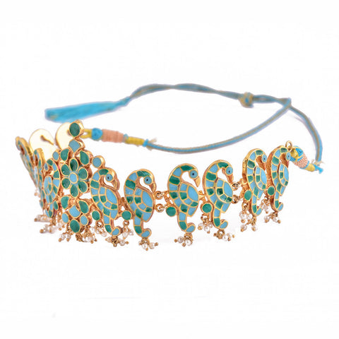 Phiroza Enamel Pearl Fish Ring