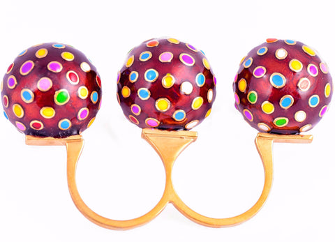 Blue Stripped Lollipop Head Candy Ring