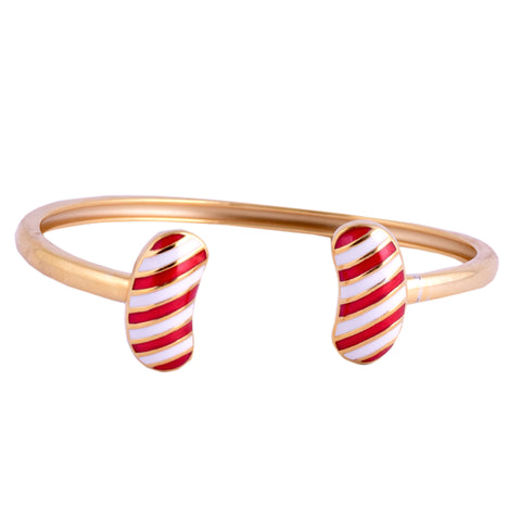 Red Stripe Jellybean Double Finger Ring