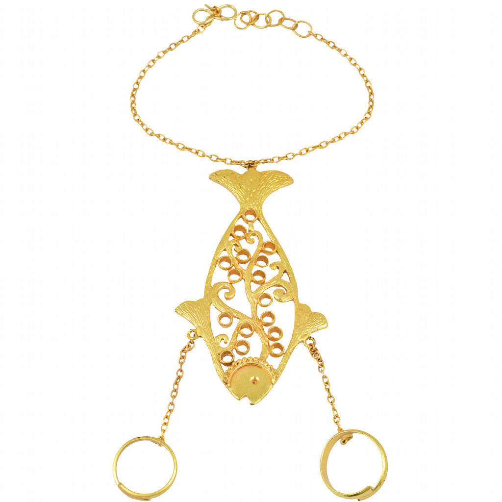 Shakuntala Fish Dual Ring Hathphool