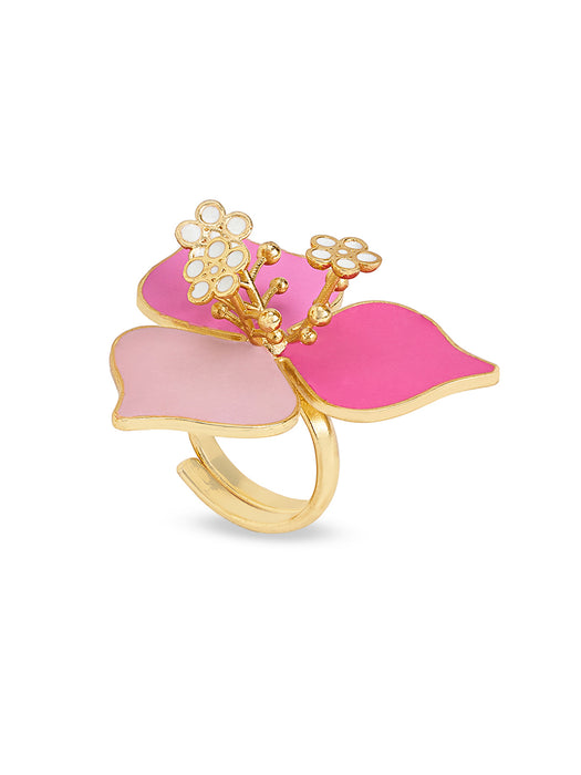 Blush & Peone Pink Bougainvillea Ring Medium