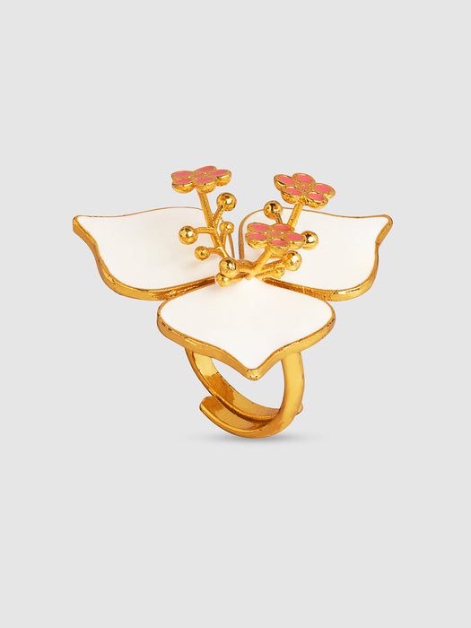 WHITE BOUGAINVILLEA RING MEDIUM
