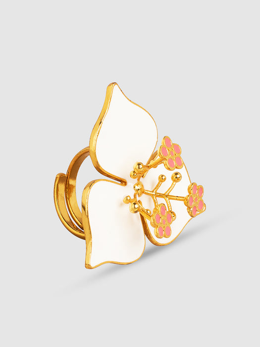 WHITE BOUGAINVILLEA RING MEDIUM