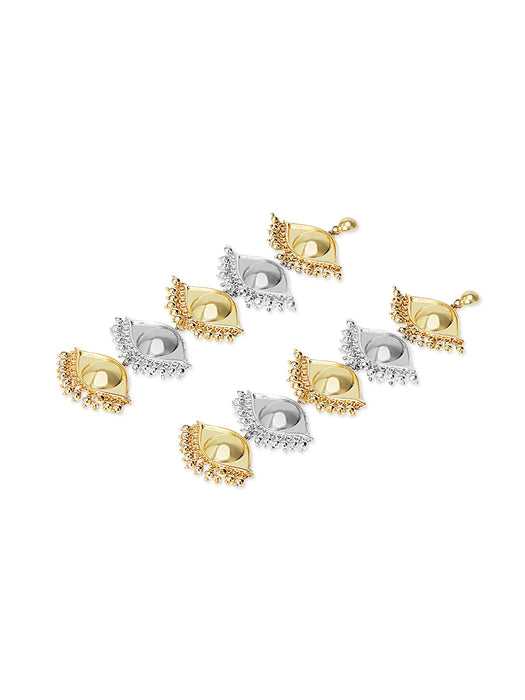 No Nazar Gold Silver Long Earring