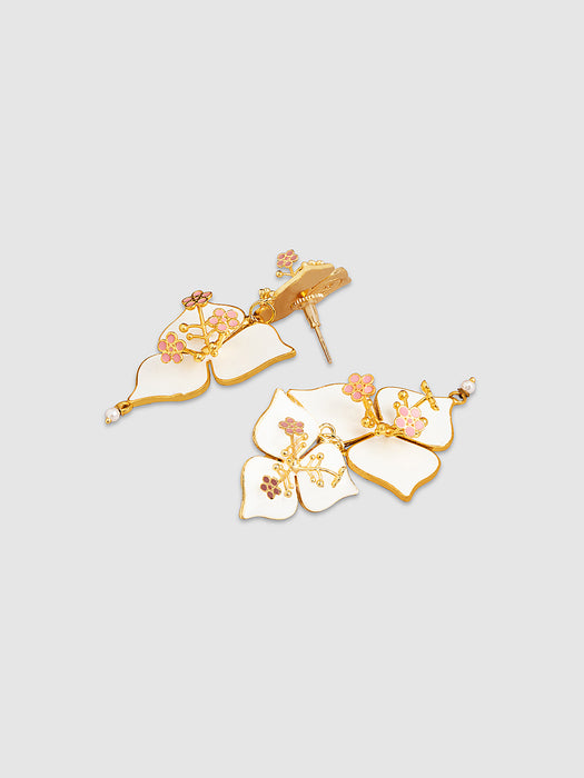 WHITE BOUGAINVILLEA EARRINGS