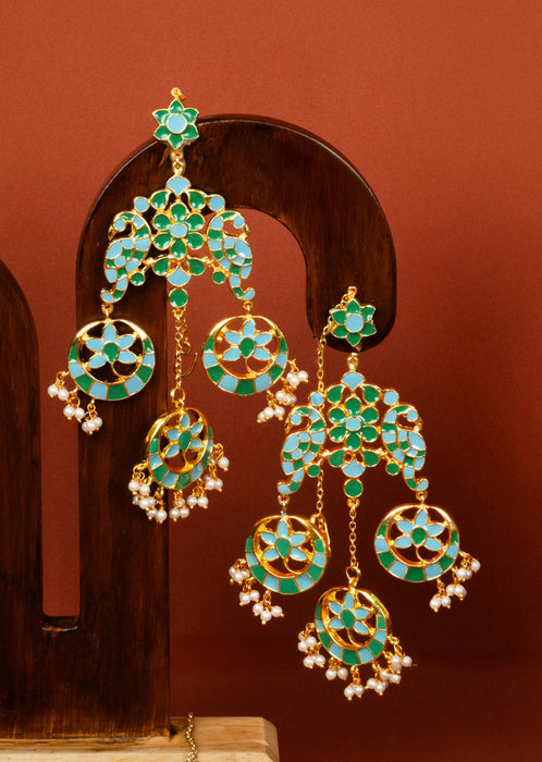 Phiroza Enamel Peacock Earring