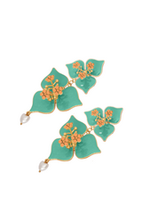 Turquoise Bougainvillea Earrings