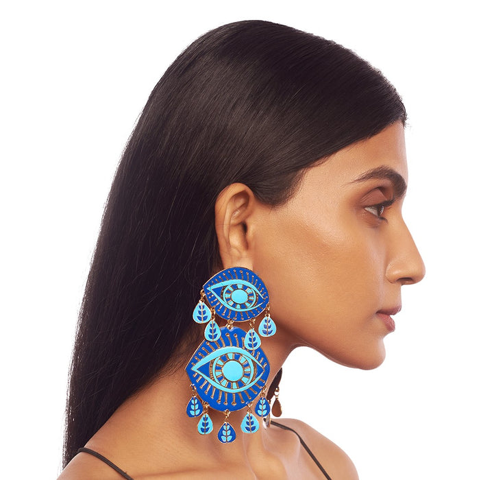 Evil Eye Enamel Earrings