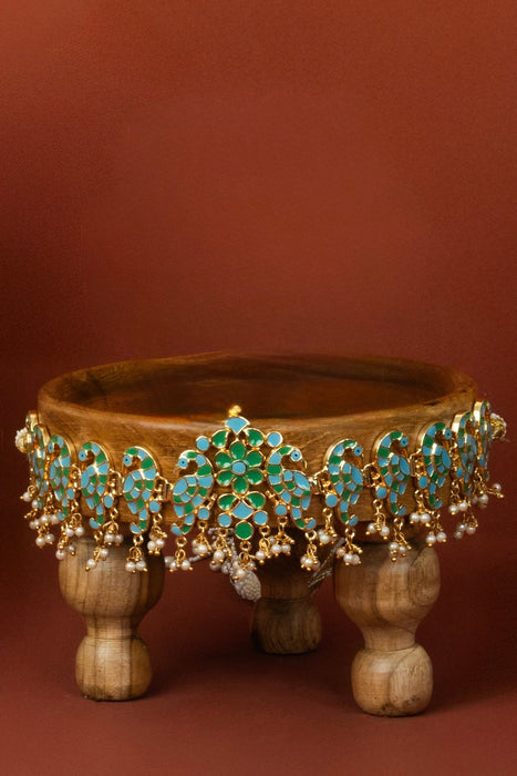 Phiroza Enamel Peacock Choker