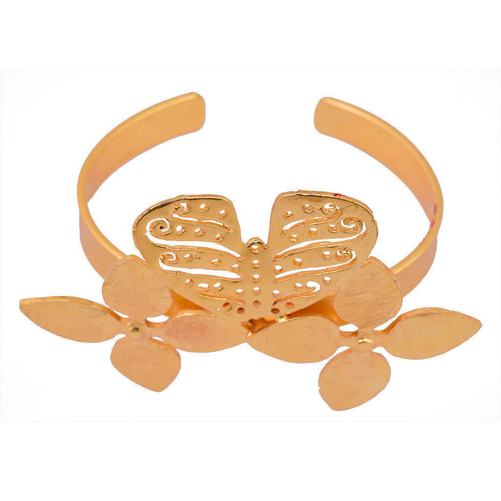 Gold Plated Butterfly Bangle - mrinalinichandra - 5
