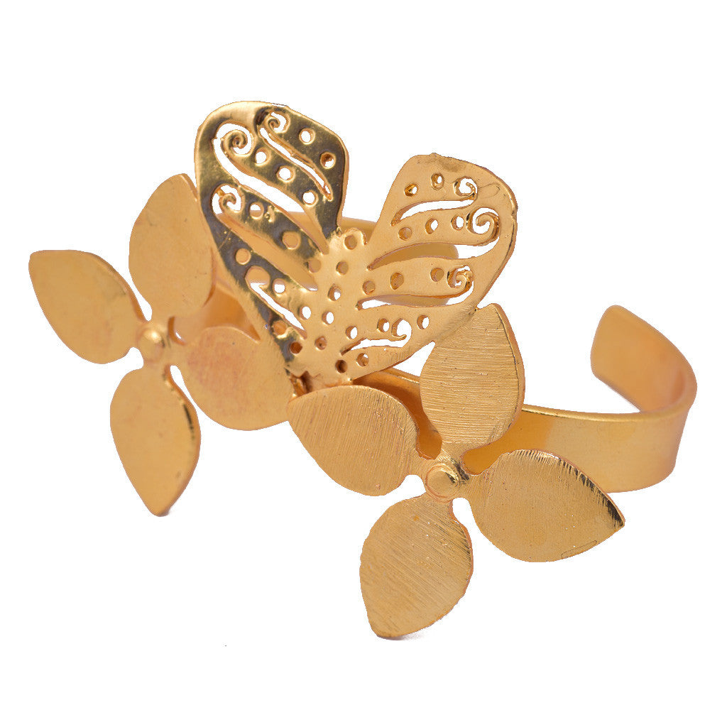 Gold Plated Butterfly Bangle - mrinalinichandra - 6
