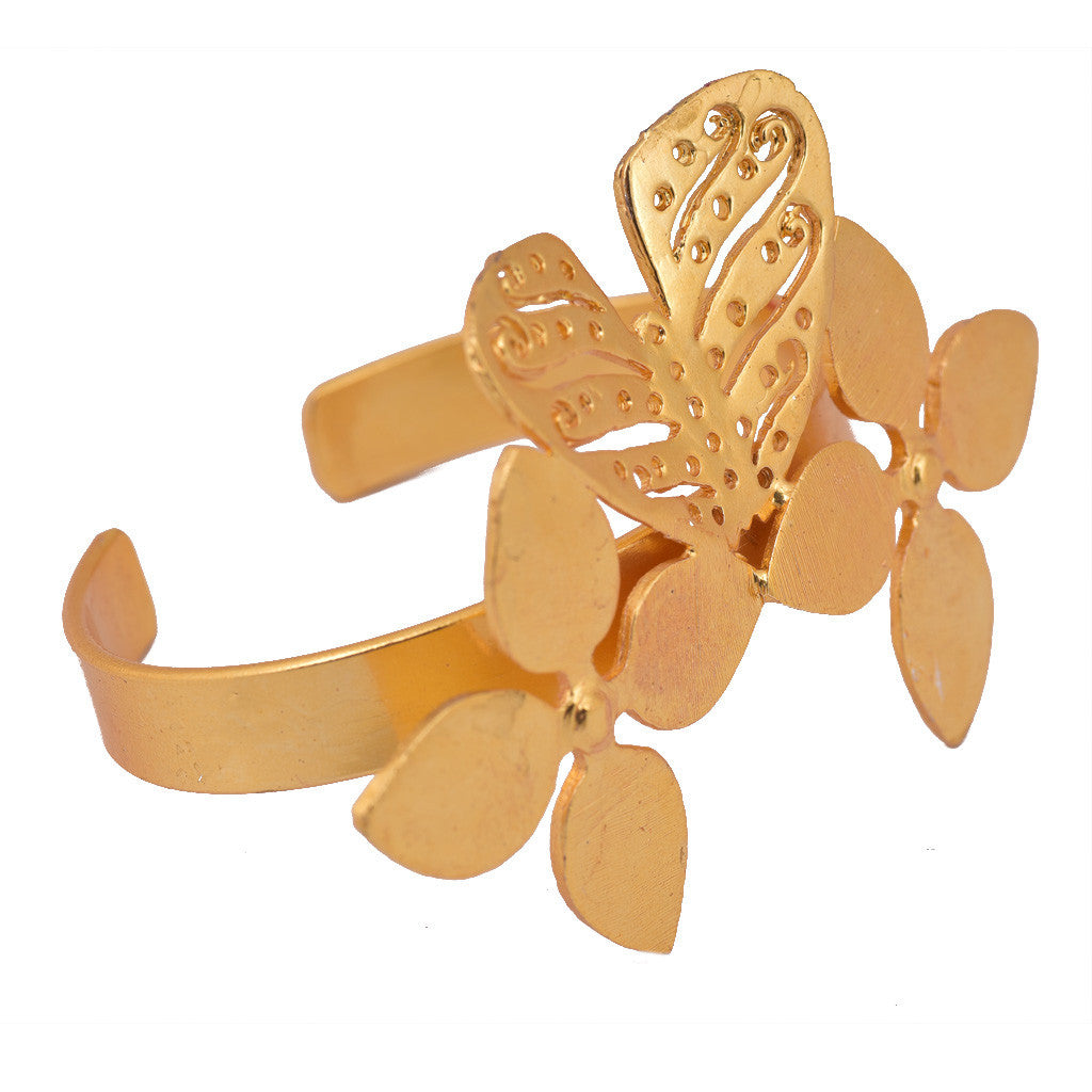 Gold Plated Butterfly Bangle - mrinalinichandra - 7