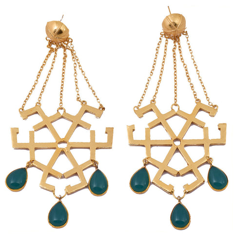 Mathematics Number 3 Red Stone Earring
