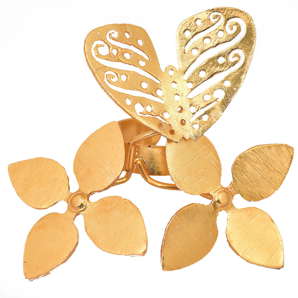 Shakuntala Flower Butterfly Earring - mrinalinichandra - 2