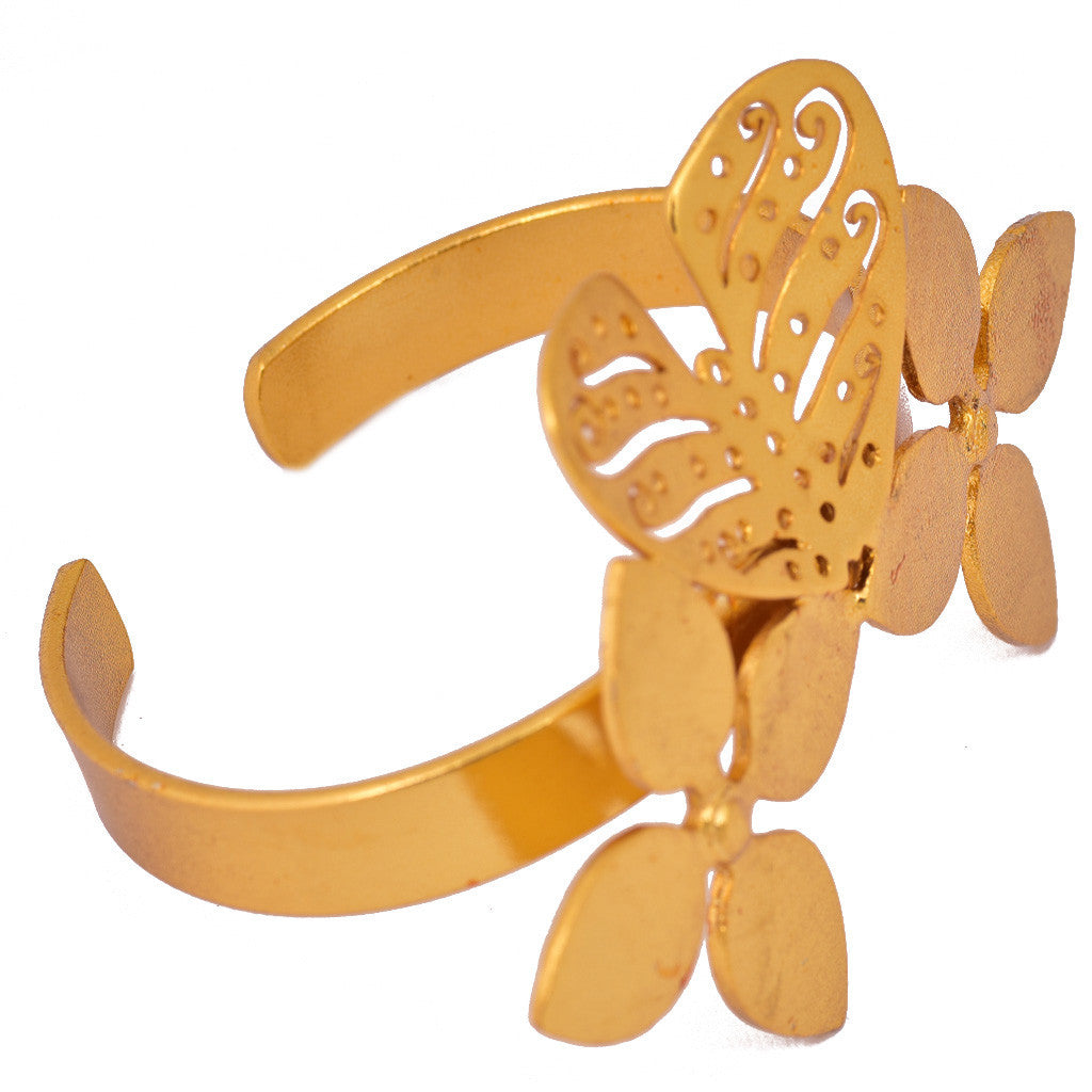 Gold Plated Butterfly Bangle - mrinalinichandra - 2