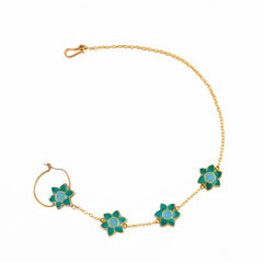 Phiroza Enamel Firangi Paani Blue & Turquoise Nath