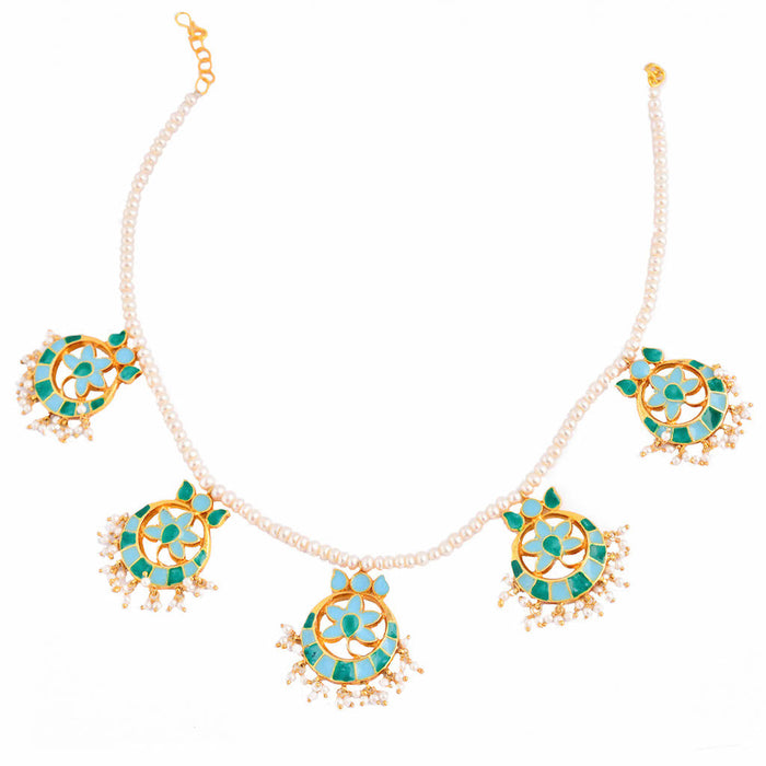 Phiroza Enamel Pearl Firangi Pani Necklace