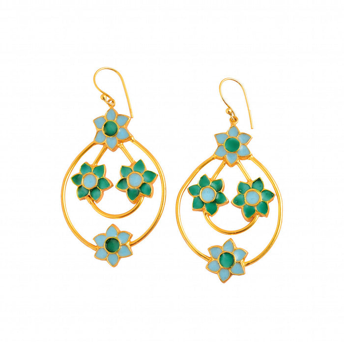 Phiroza Enamel Firangi Paani Earrings