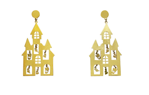 Please Have A Seat Double Triangular Dangling Chair Earrings
