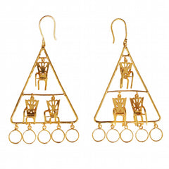 Please Have A Seat Triangular Dangling Chair Earrings