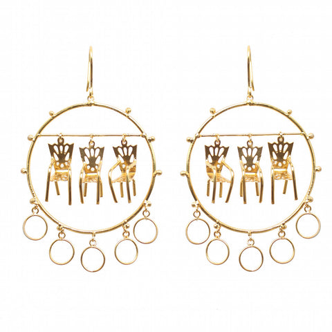 Please Have A Seat Tree Chair Earrings