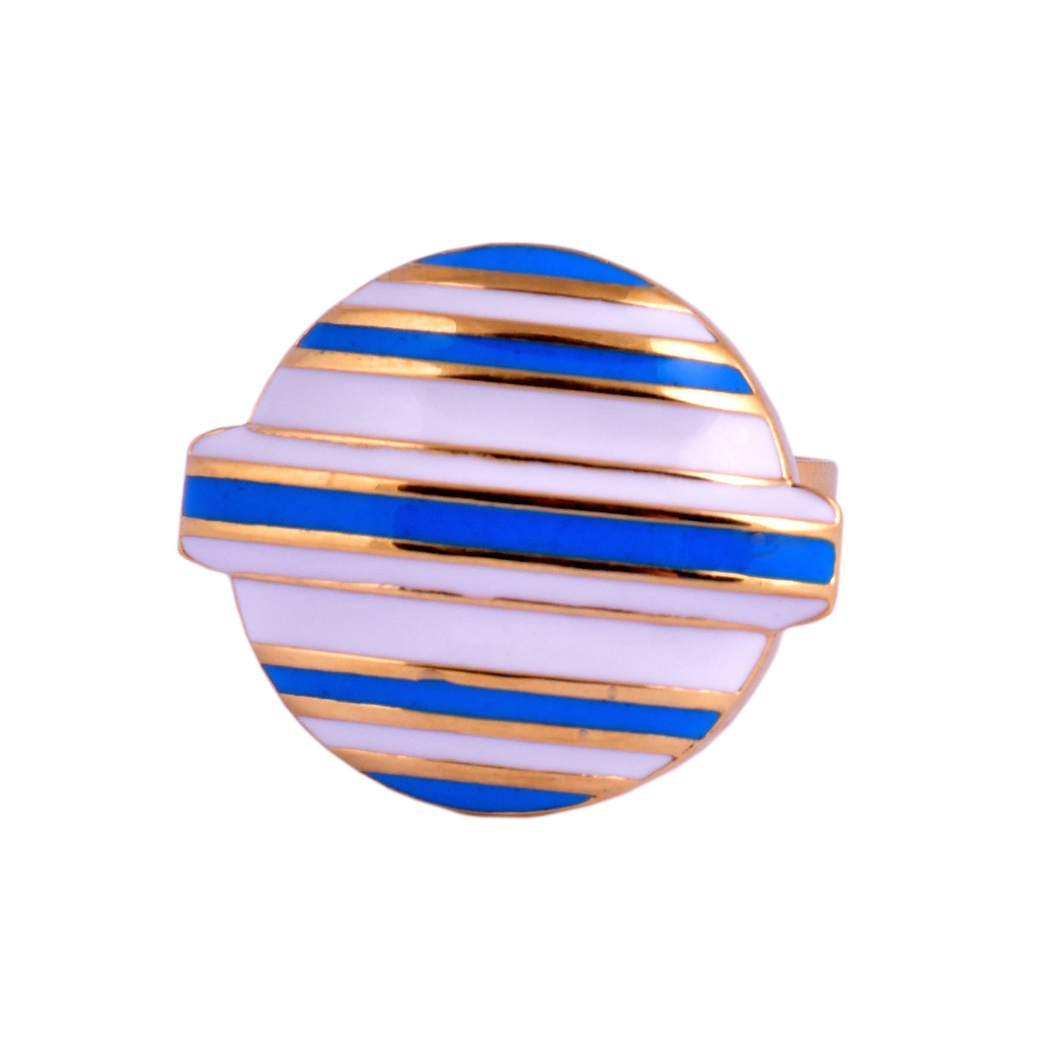 Blue Stripe Lollipop Head Brooch Pin
