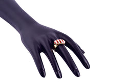 Red Stripped Jelly Bean Candy Ring