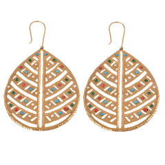 Nerfetities Indian Dream Tear Shaped Stone Studded Earrings