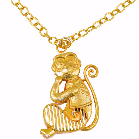 Shakuntala  Playful Monkey Pendant Necklace